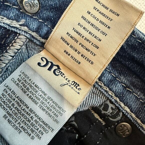 Miss Me 30 low rise bootcut embellished rhinestone jeans J1 2562 - Picture 5 of 14